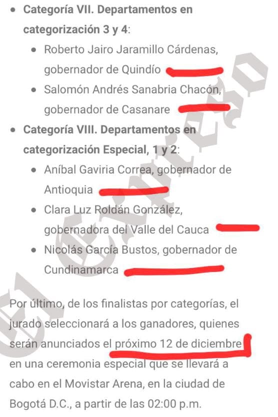 gobernador tamayo colombia lider definio 5 finalistas a mejor gobernante no seis y usted no esta ahi categllnn123no123