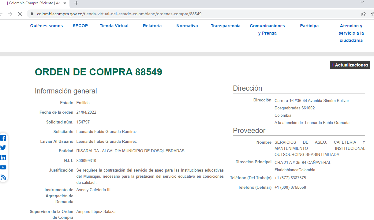 contraloria interviene contrato de aseo empresa no cumple y opera a control remoto image