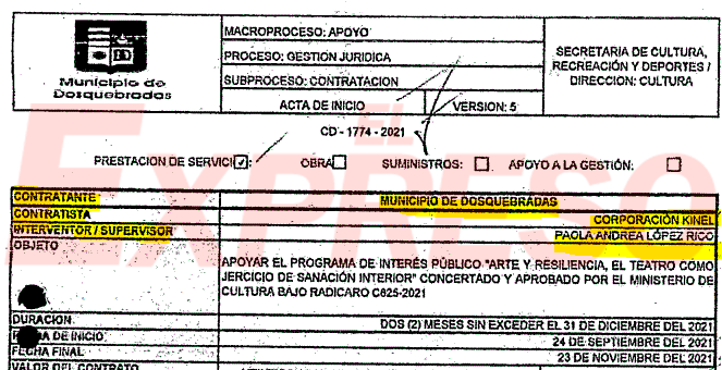 corporacion kynel firma con dosquebradas subcontrata con asociacion semillas supervisa paola rico y hay dudas image 1