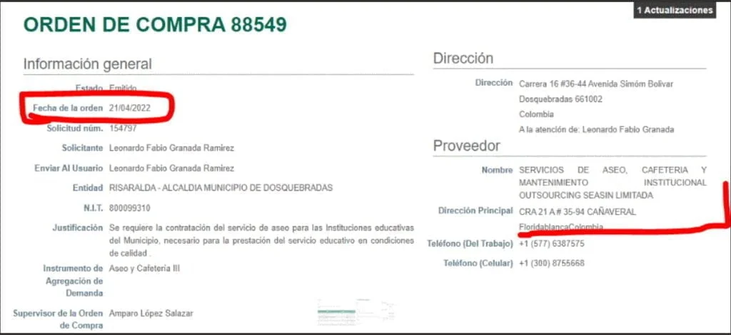 educacion contrata empresa de santander sin oficina sin personal y con antecedentes de no pago image