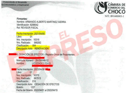 mas corrupcion en caso de licochoco y senador mario castano 10 anos de prorroga 150 000 millones de ganancia y empresas de papel image 7