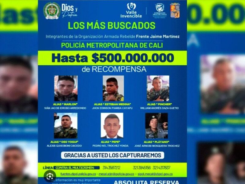 Gobierno Petro anuncia recompensa de $500 millones por captura de cabecillas del EMC por atentados en el Cauca