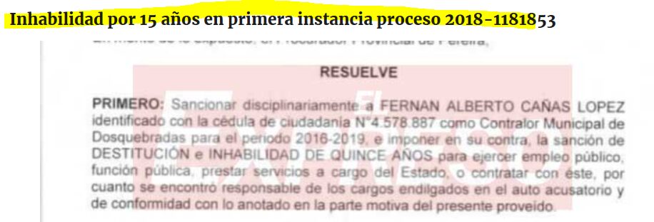 imputacion de cargos de fiscalia contra fernan canas contralor de dosquebradas imputacion de cargos de fiscalia contra fernan canas contralor de dosquebradas image