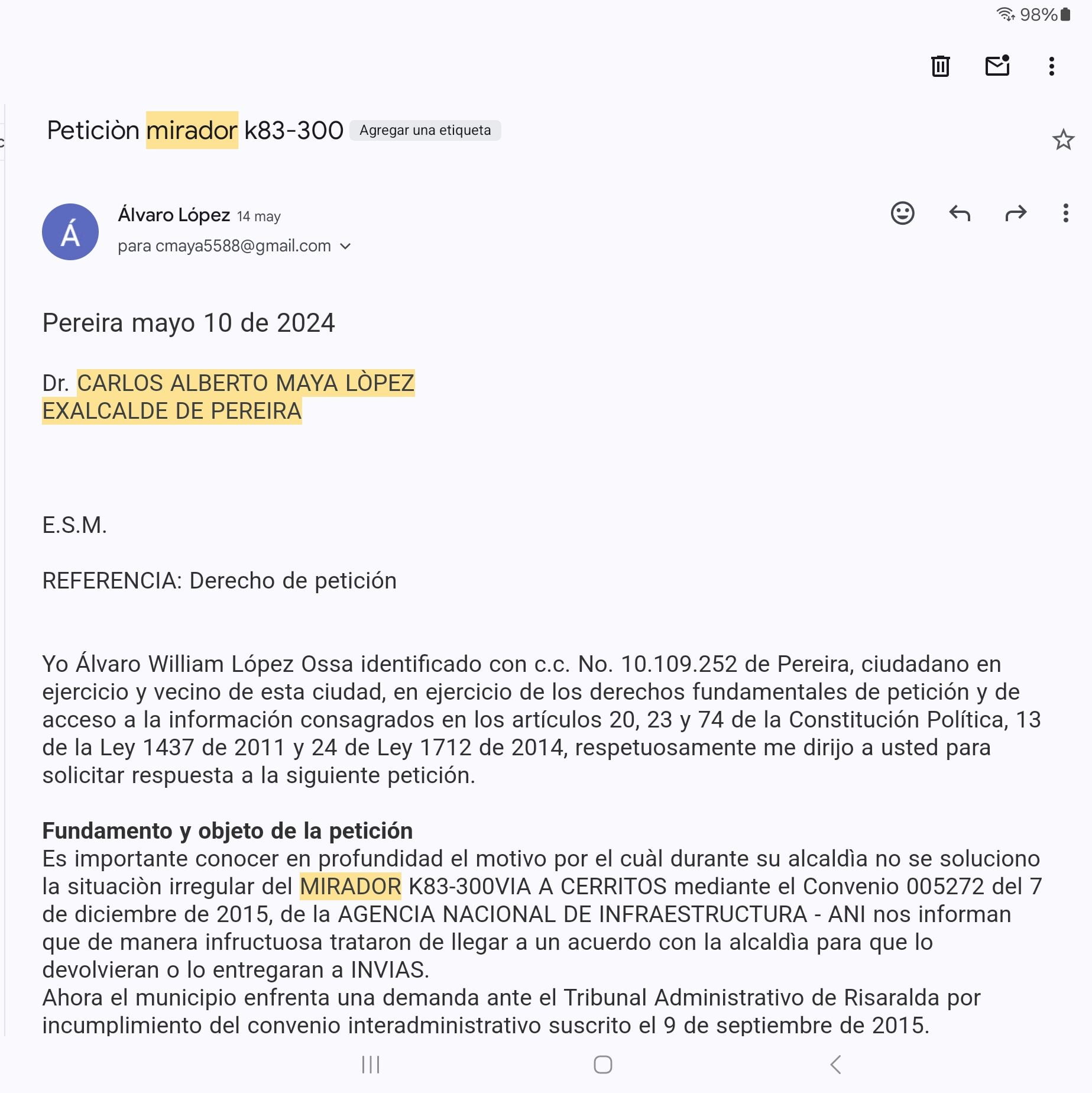 gallo y maya malgastaron en servicios 866 millones en un mirador de 41 882 millones abandonado y hay demanda por 17 000 millones screenshot 20240606 143059 gmail edited