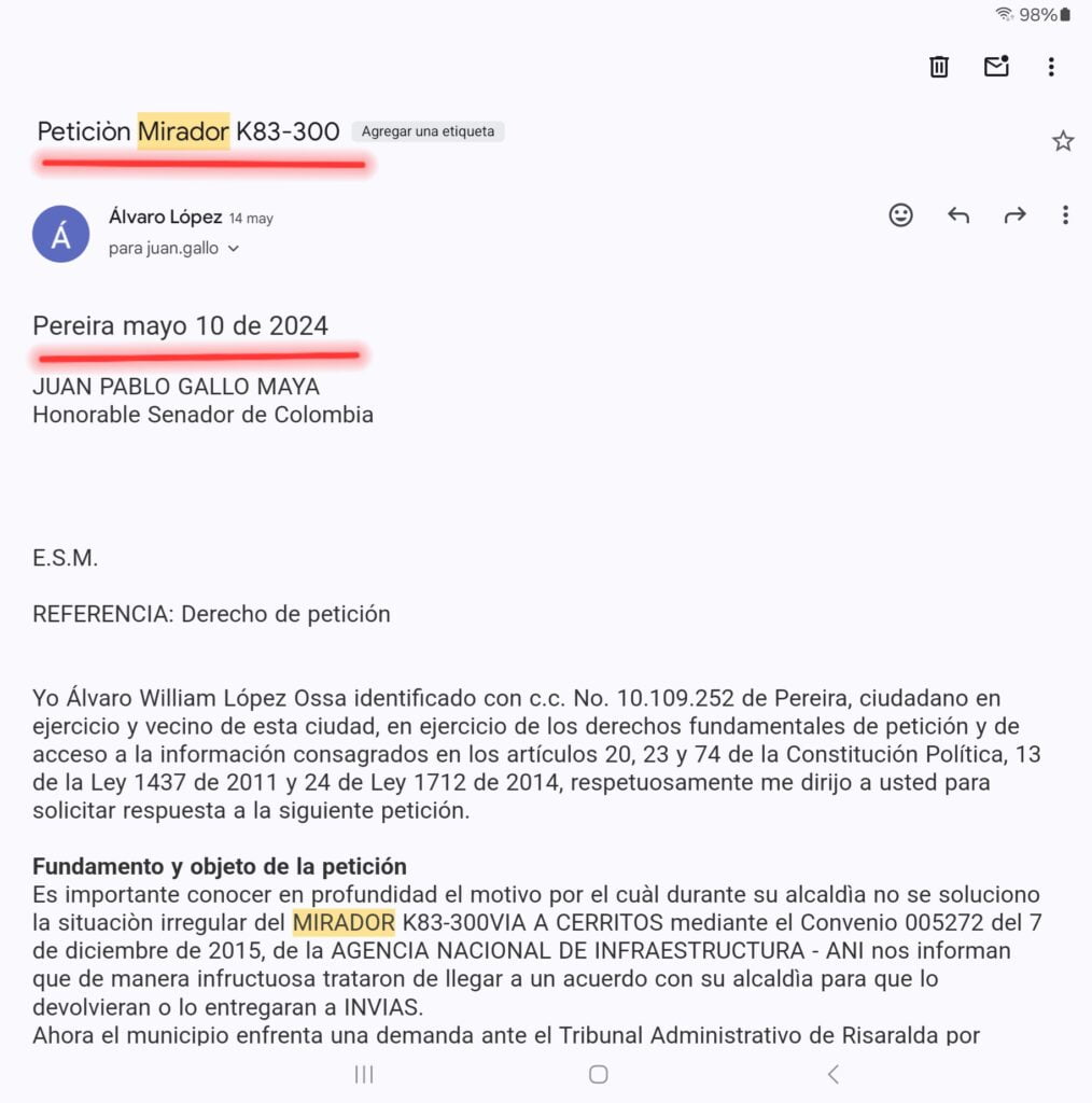 gallo y maya malgastaron en servicios 866 millones en un mirador de 41 882 millones abandonado y hay demanda por 17 000 millones screenshot 20240606 143111 gmail