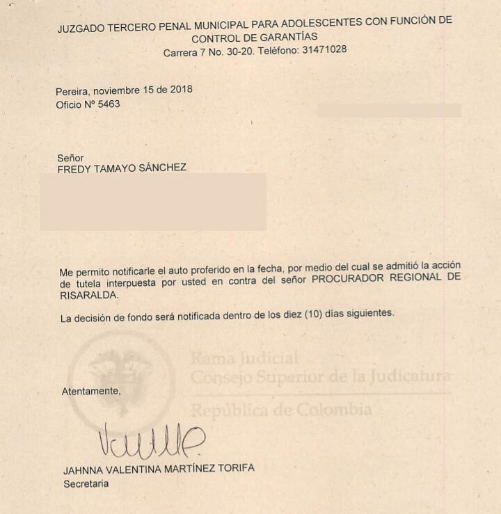 a juzgado tercero penal sergio reyes blanco procurador regional en risaralda a juzgado tercero penal sergio reyes blanco procurador regional en risaralda image