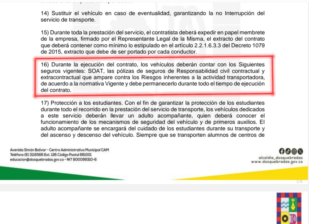 alcaldia de dosquebradas contrato jeeps sin soat ni poliza ni tecnomecanica para transportar los estudiantes screenshot 20240704 165927 samsung notes