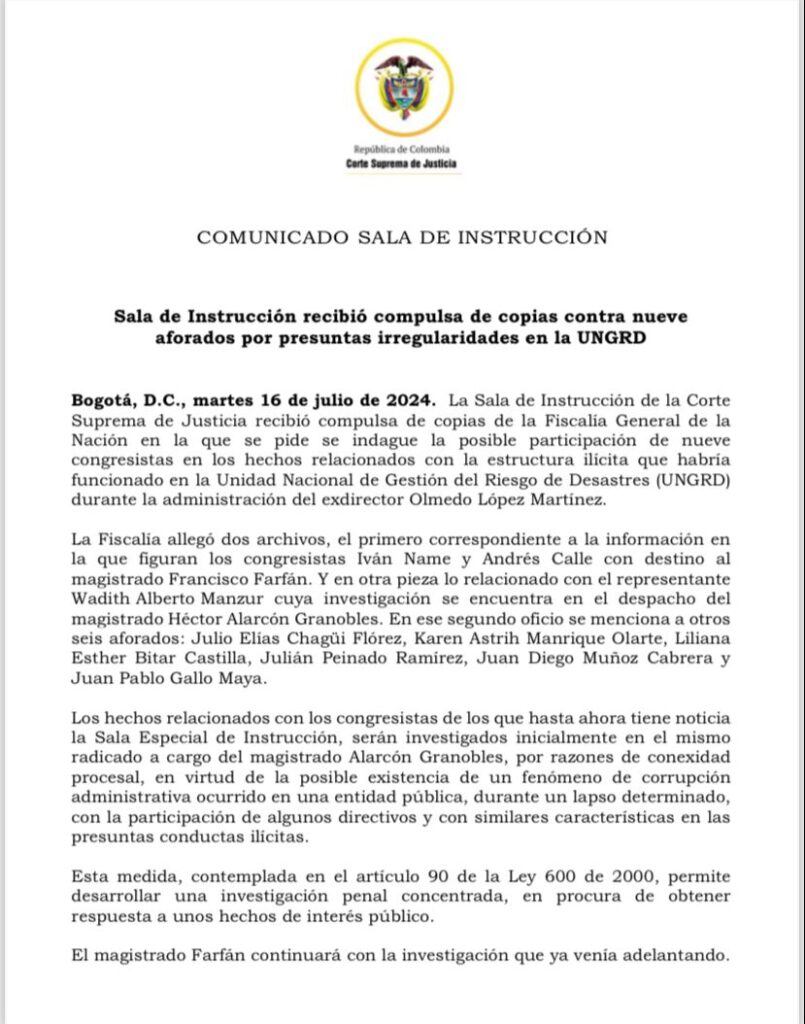 corte suprema recibio compulsa de copias sobre nueve congresistas presuntamente implicados en escandalo de la ungrd entre ello el senador juan pablo gallo gso5lvywuaab9b8 1