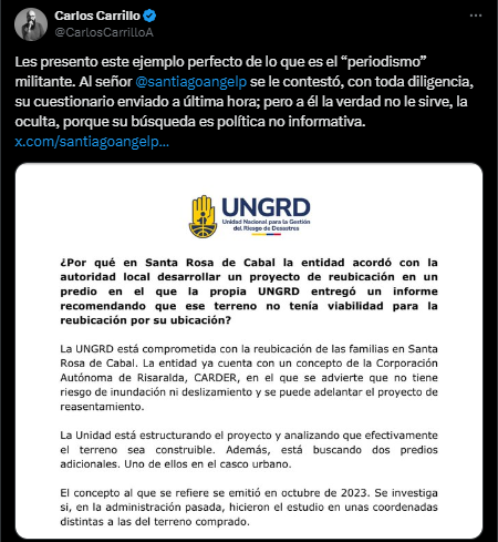 ungrd de mal en peor carrillo tardo 70 dias para contestar una peticion y no aclara irregularidades para afectados en santa rosa de cabal captura de pantalla 2024 07 22 173815