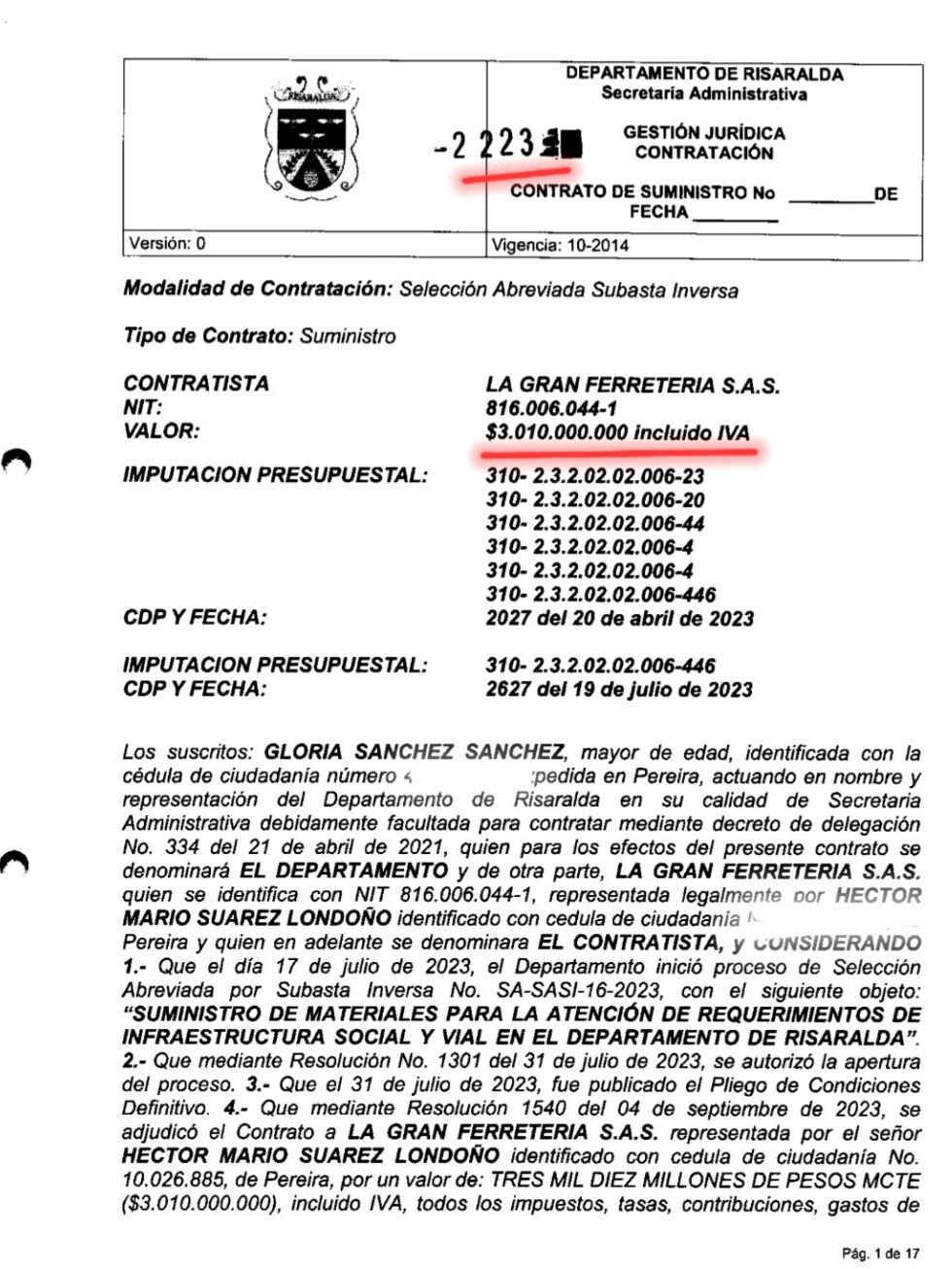 la contraloria destapa contratos que denunciamos del exgobernador tamayo con material pagado y desaparecido y obras sin planos ni licencias pt 2 screenshot 20240818 115253 samsung notes edited