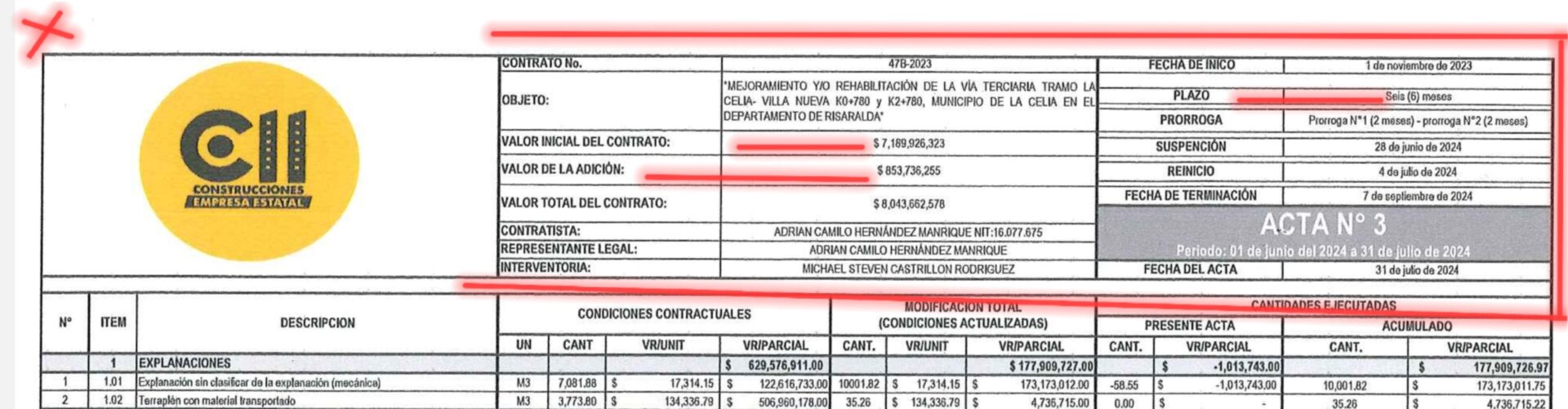 ingeniero adrian camilo expliquenos el derrumbe de esta ladera y el cobro de 1 081 millones con certificado dudoso screenshot 20240927 171014 samsung notes