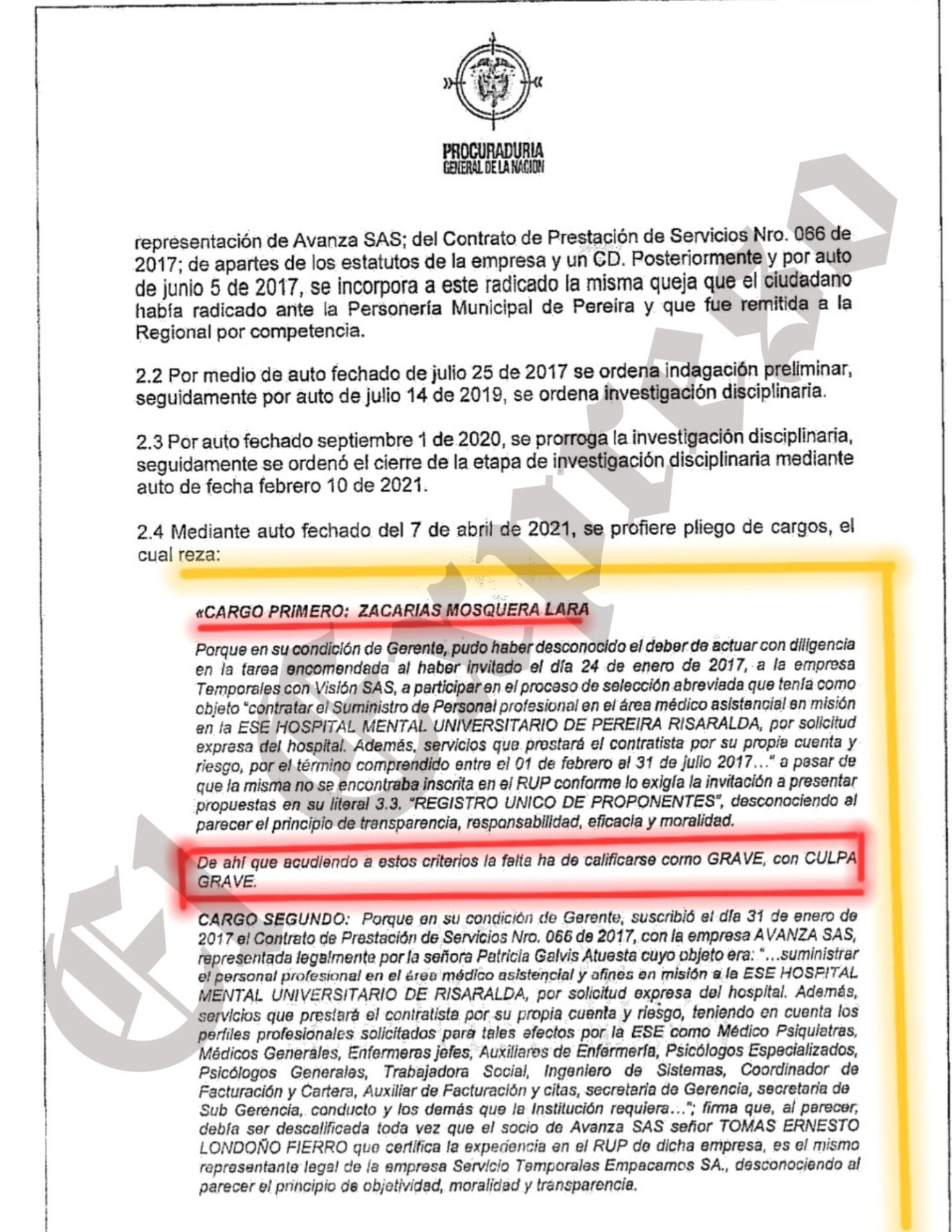 prescripcion o impunidad de la procuraduria con zacarias mosquera lara y un contrato de 866 millones prescripcion o impunidad de la procuraduria con zacarias mosquera lara y un contrato de 866 millone 2