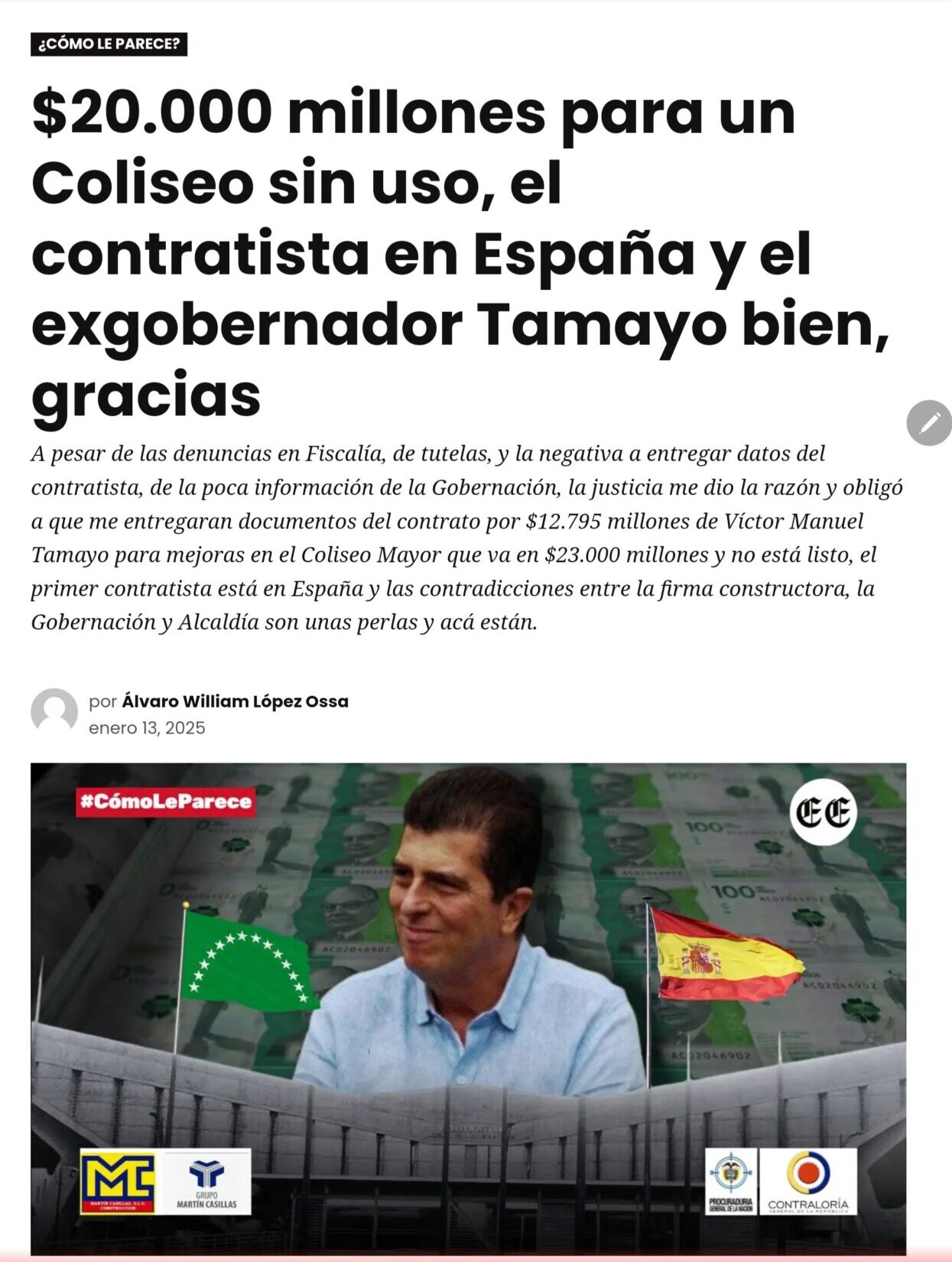 Contraloría General de la República nos da la razón en nuestras denuncias por miles de millones de pesos enredados en los escenarios para los Juegos 7 contraloria general de la republica nos da la razon en nuestras denuncias por miles de millones de pesos enredados en los escenarios para los juegos screenshot 20250126 111912 chrome e1738188920989