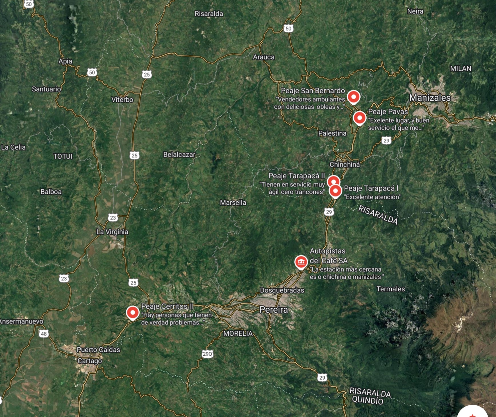 Peajes de Autopistas del Café, comida para tigre con burro de oro amarrado 30 años 5 peajes de autopistas del cafe comida para tigre con burro de oro amarrado 30 anos screenshot 20250503 100814 maps