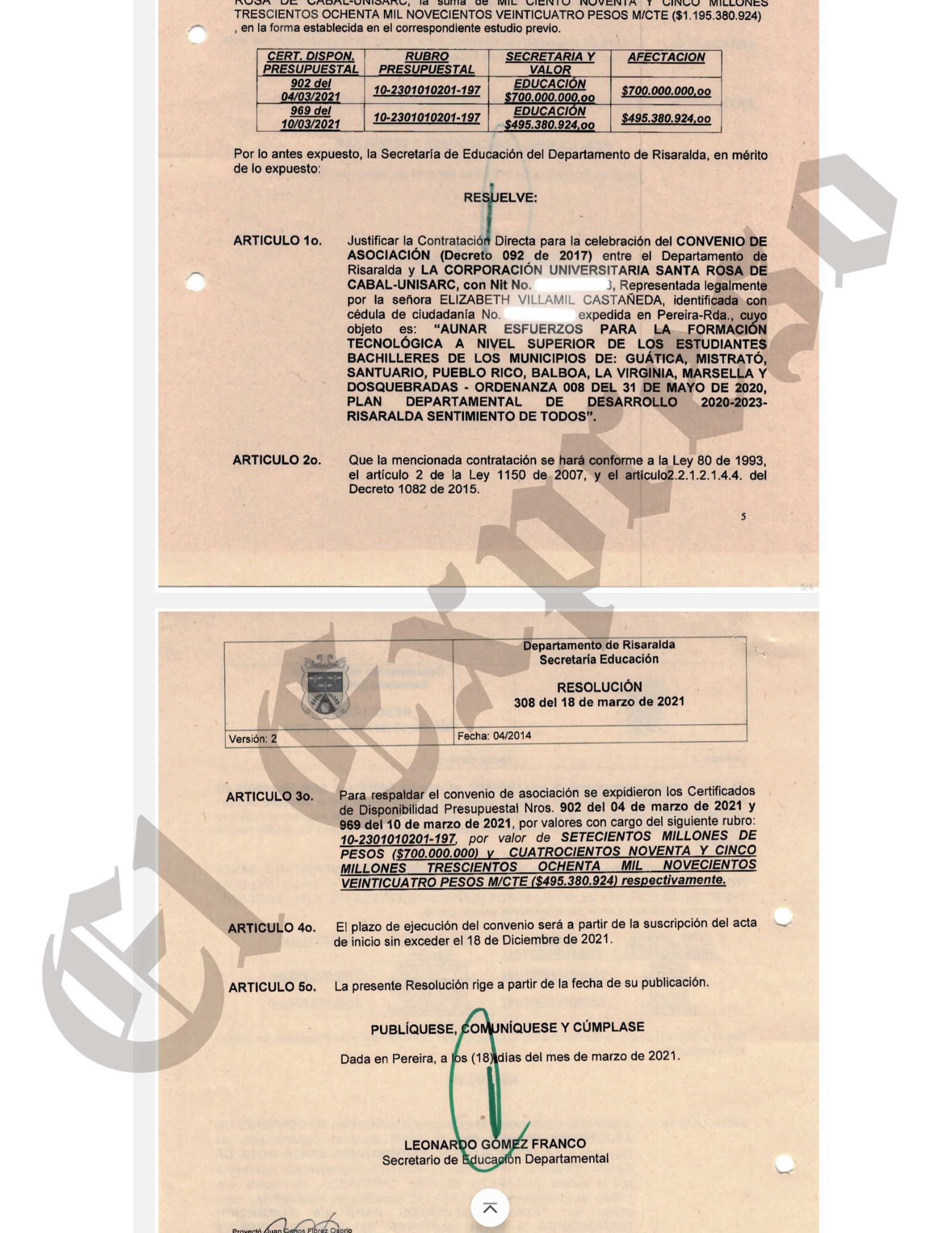 $4.142 millones en contratos de UNISARC y Víctor Manuel Tamayo que Contraloría y Fiscalía deben investigar 3 4 142 millones en contratos de unisarc y victor manuel tamayo que contraloria y fiscalia deben investigar marca de agua 6