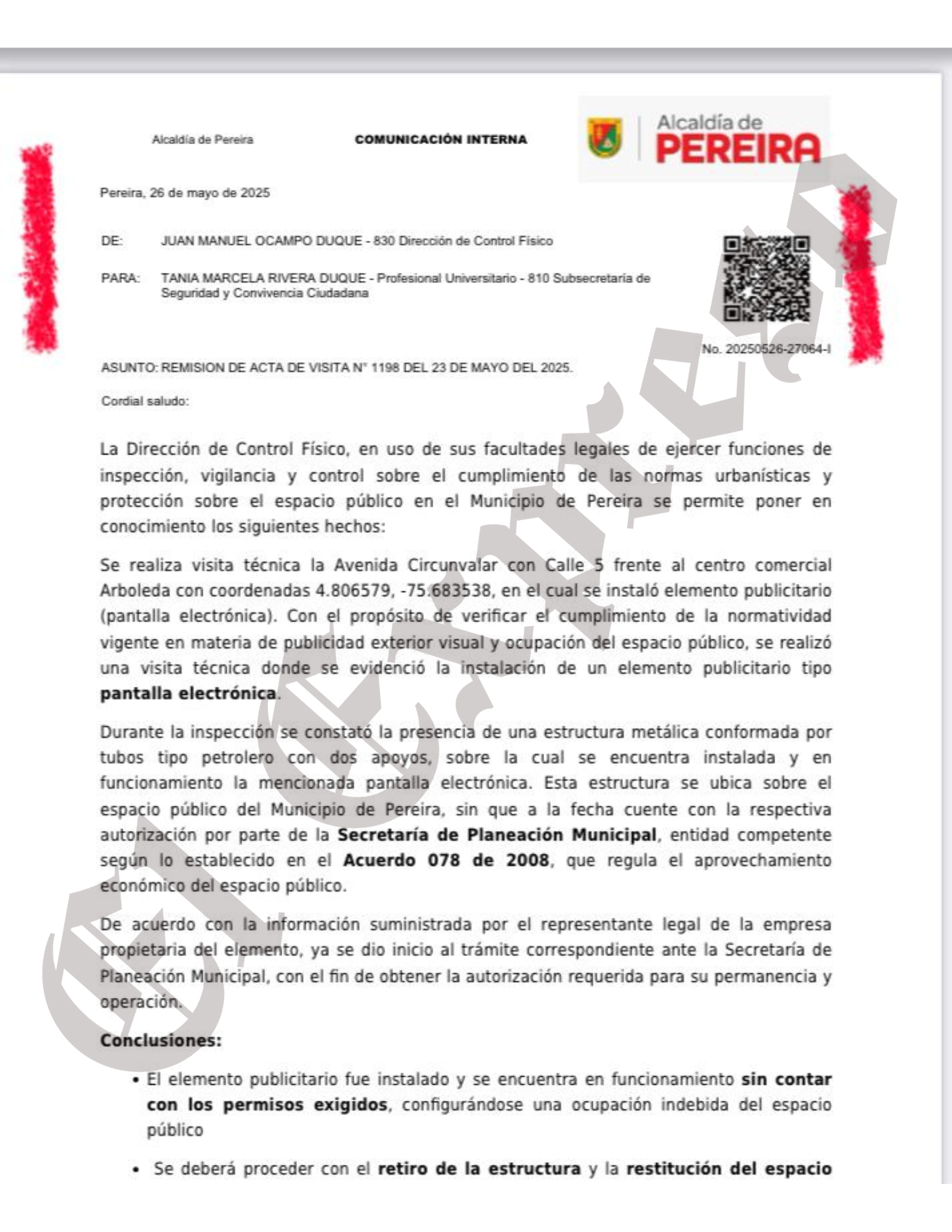 El alcalde de Pereira recupera espacio público mientras Julián Buitrago permite invasión de pantallas sin permisos 6 el alcalde de pereira recupera espacio publico mientras julian buitrago permite invasion de pantallas sin permisos marca de agua 21