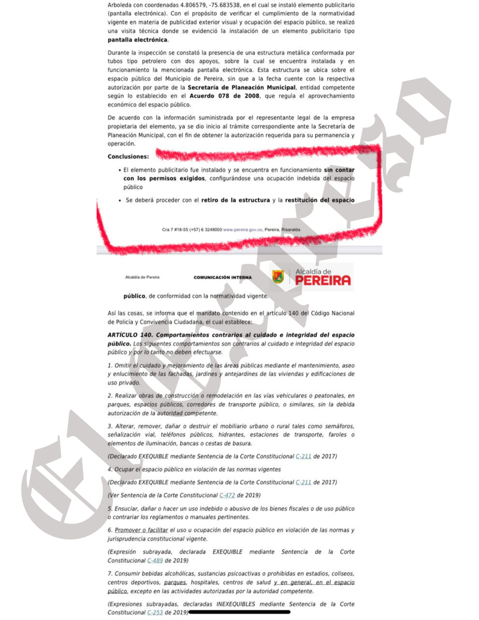 El alcalde de Pereira recupera espacio público mientras Julián Buitrago permite invasión de pantallas sin permisos 7 el alcalde de pereira recupera espacio publico mientras julian buitrago permite invasion de pantallas sin permisos marca de agua 22