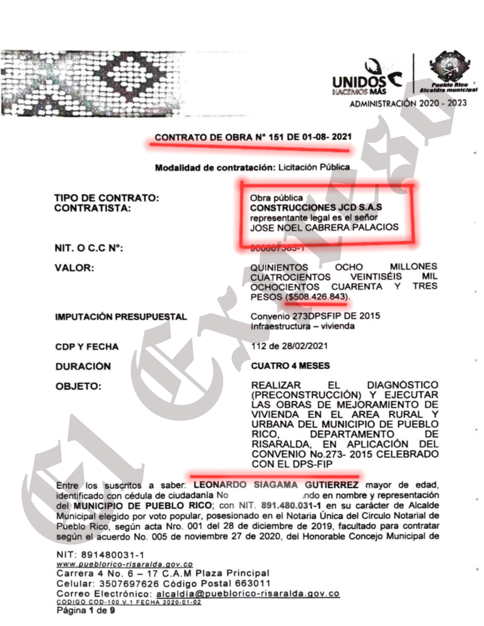 Escándalo en Pueblo Rico: contraloría revela irregularidades en contratos y cobros a ciudadanos, dos alcaldes en la mira 4 escandalo en pueblo rico contraloria revela irregularidades en contratos y cobros a ciudadanos dos alcaldes en la mira marca de agua 40