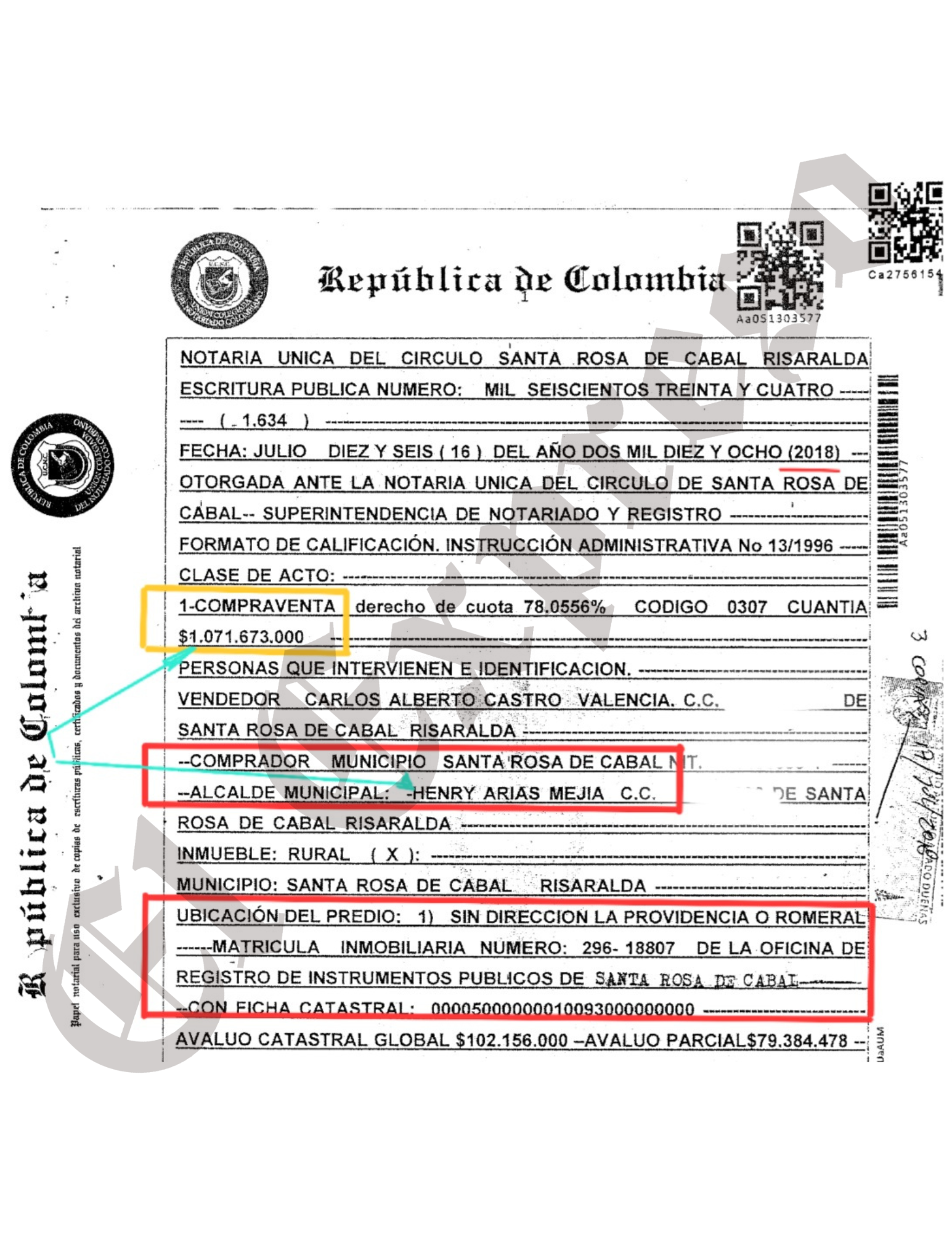 Escándalo en Santa Rosa de Cabal, exalcalde Henry Arias pagó $1.071 millones por lote de $456, hay 5 personas más investigadas 2 escandalo en santa rosa de cabal exalcalde henry arias pago 1 071 millones por lote de 456 hay 5 personas mas investigadas marca de agua 48