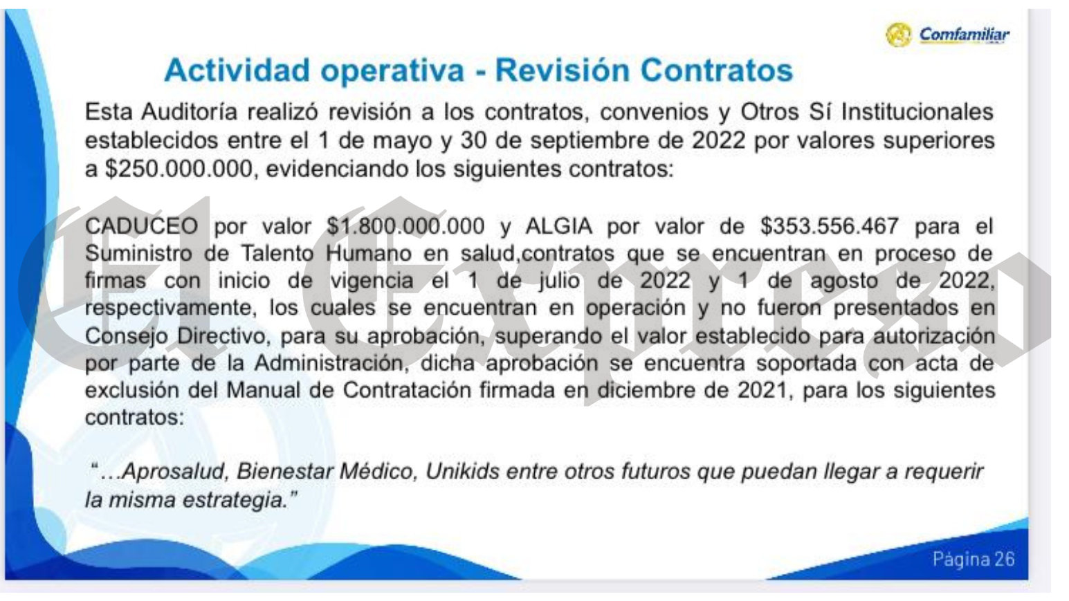 Escandalosos contratos de Comfamiliar por miles de millones sin autorización del Consejo Directivo 2 escandalosos contratos de comfamiliar por miles de millones sin autorizacion del consejo directivo marca de agua 68 edited escandalosos contratos de comfamiliar por miles de millones sin autorizacion
