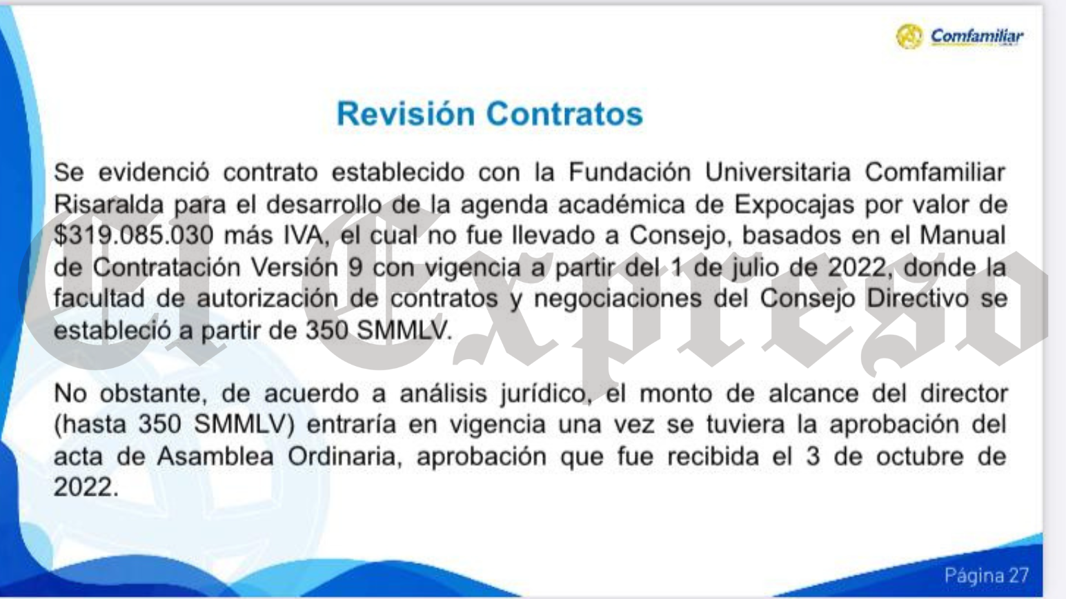 Escandalosos contratos de Comfamiliar por miles de millones sin autorización del Consejo Directivo 3 escandalosos contratos de comfamiliar por miles de millones sin autorizacion del consejo directivo marca de agua 69 edited escandalosos contratos de comfamiliar por miles de millones sin autorizacion