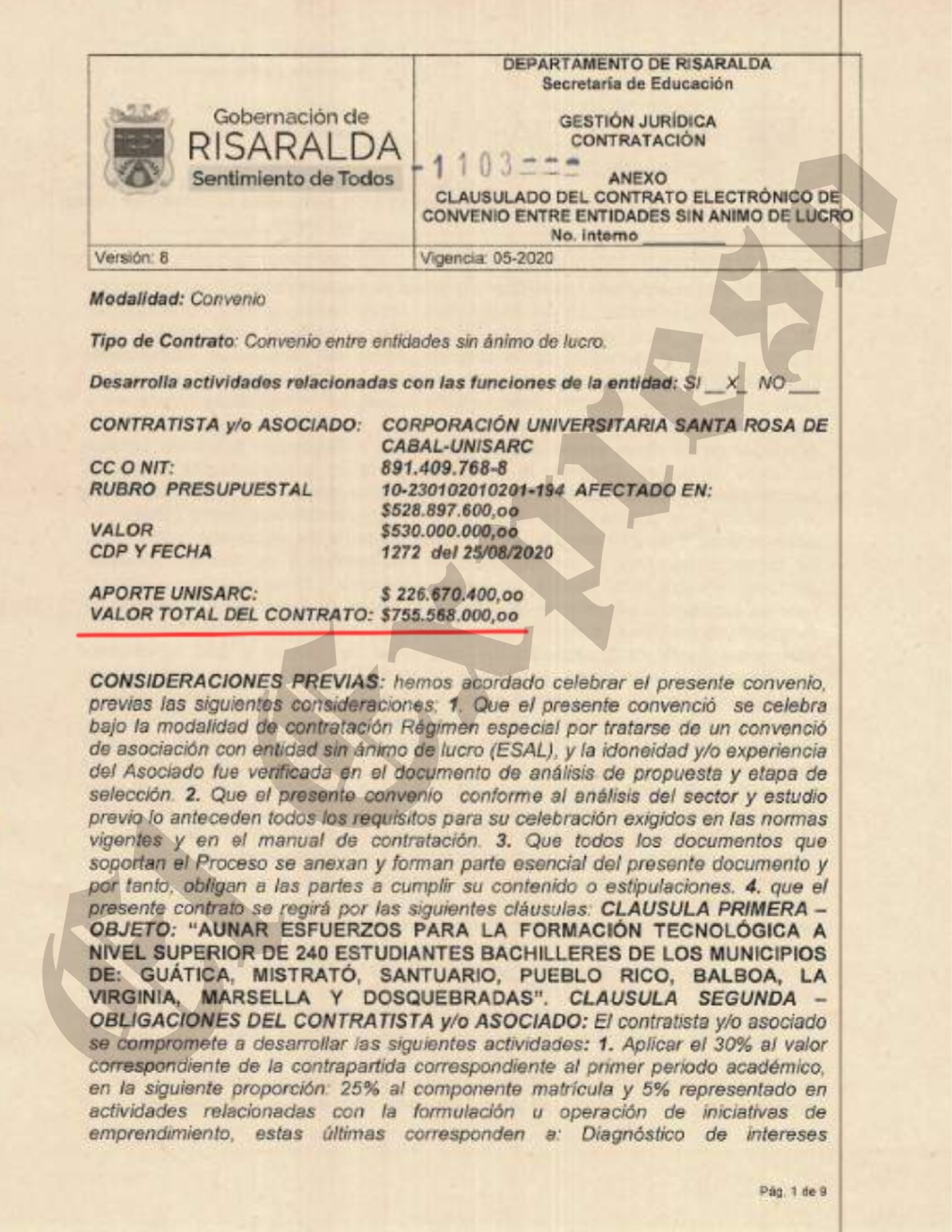 Fiscalía investiga los $4.142 millones en contratos de Víctor Tamayo con UNISARC 5 fiscalia investiga los 4 142 millones en contratos de victor tamayo con unisarc marca de agua 56