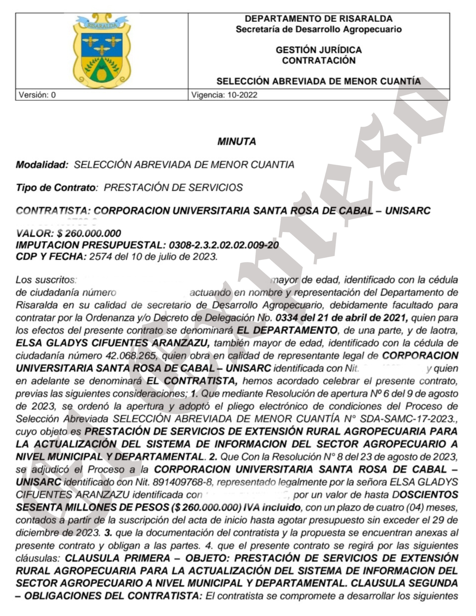 Fiscalía investiga los $4.142 millones en contratos de Víctor Tamayo con UNISARC 6 fiscalia investiga los 4 142 millones en contratos de victor tamayo con unisarc marca de agua 57