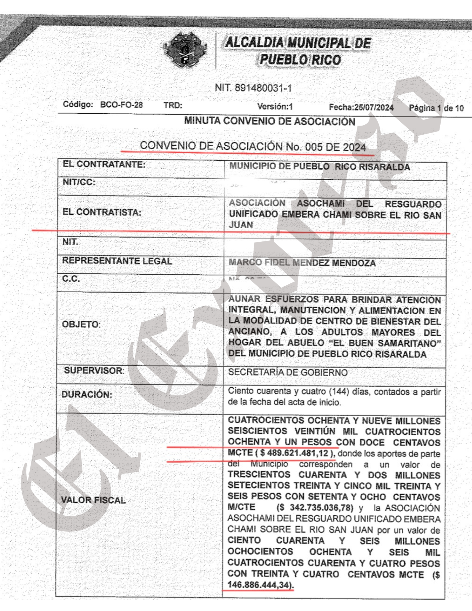 ¿Sabe la Fiscalía que en Pueblo Rico contratan $4.170 millones con una Asociación "todera" cuyo capital es $1.000.000? 12 sabe la fiscalia que en pueblo rico contratan 4 170 millones con una asociacion todera cuyo capital es 1 000 000 marca de agua 26