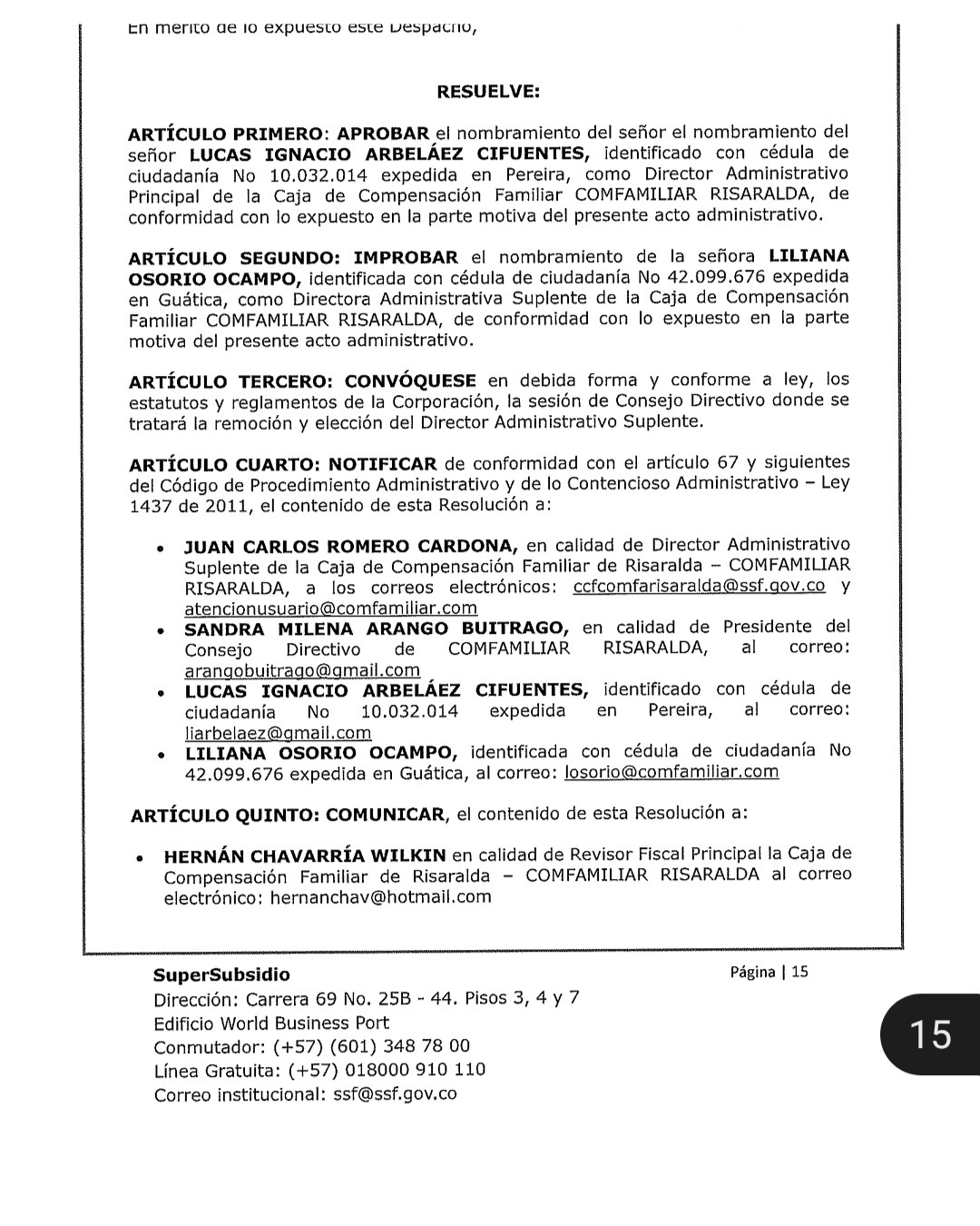SuperSubsidio aprueba a Lucas Arbeláez como Director Comfamiliar Risaralda 2 supersubsidio aprueba a lucas arbelaez como director comfamiliar risaralda ee feed 2025 07 29t090759.531