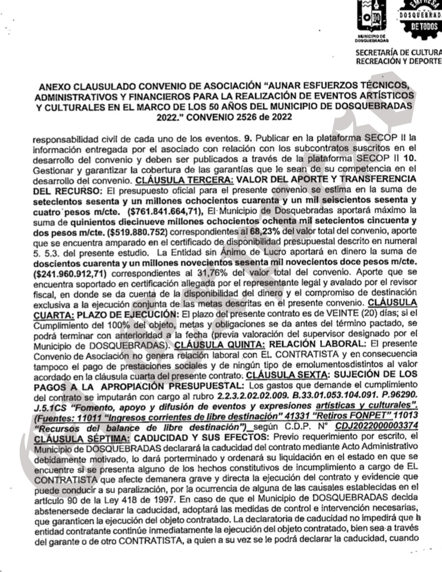 Grupo Investigativo de delitos contra la administración pública acaban de capturar a varios funcionarios de la alcaldía de Dosquebradas involucrados en el contrato Fiestas de Dosquebradas 2022 3 agentes de la dijin bogota y del cti de la fiscalia 28 en operativos simultaneos estan capturando funcionarios de dosquebradas involucrados en el contrato fiestas de dosquebradas 2022 marca de agua 12