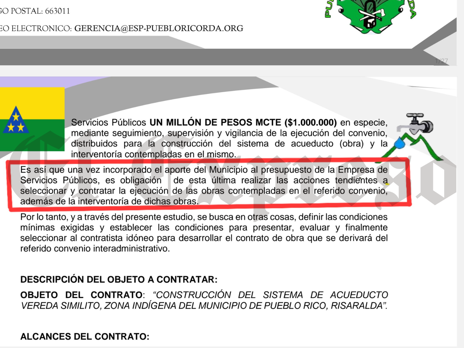 Así burlan las licitaciones, alcalde de Pueblo Rico contrata $1.854 millones a dedo con la Empresa de Servicios Públicos y este subcontrata a dedo con Rigall S.A.S. 6 asi burlan las licitaciones alcalde de pueblo rico contrata 1 854 millones a dedo con la empresa de servicios publicos y este subcontrata a dedo con rigall s a s marca de agua 5 edited asi burlan las