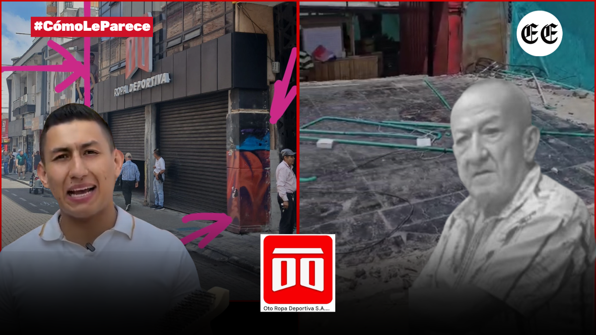 control fisico de pereira desbarata la caseta de un anciano pero permite que un almacen invada el anden frente a la catedral img 0531