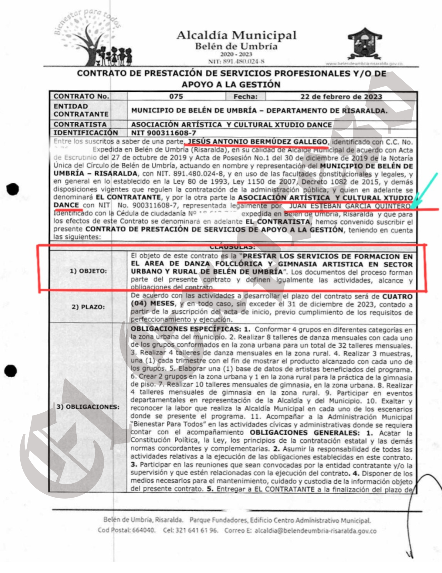 Jhon Fredy Montes alcalde de Belén de Umbría, duplica contratos a Asociación que era de un funcionario suyo 2 jhon fredy montes alcalde de belen de umbria duplica contratos a asociacion que era de un funcionario suyo marca de agua 17