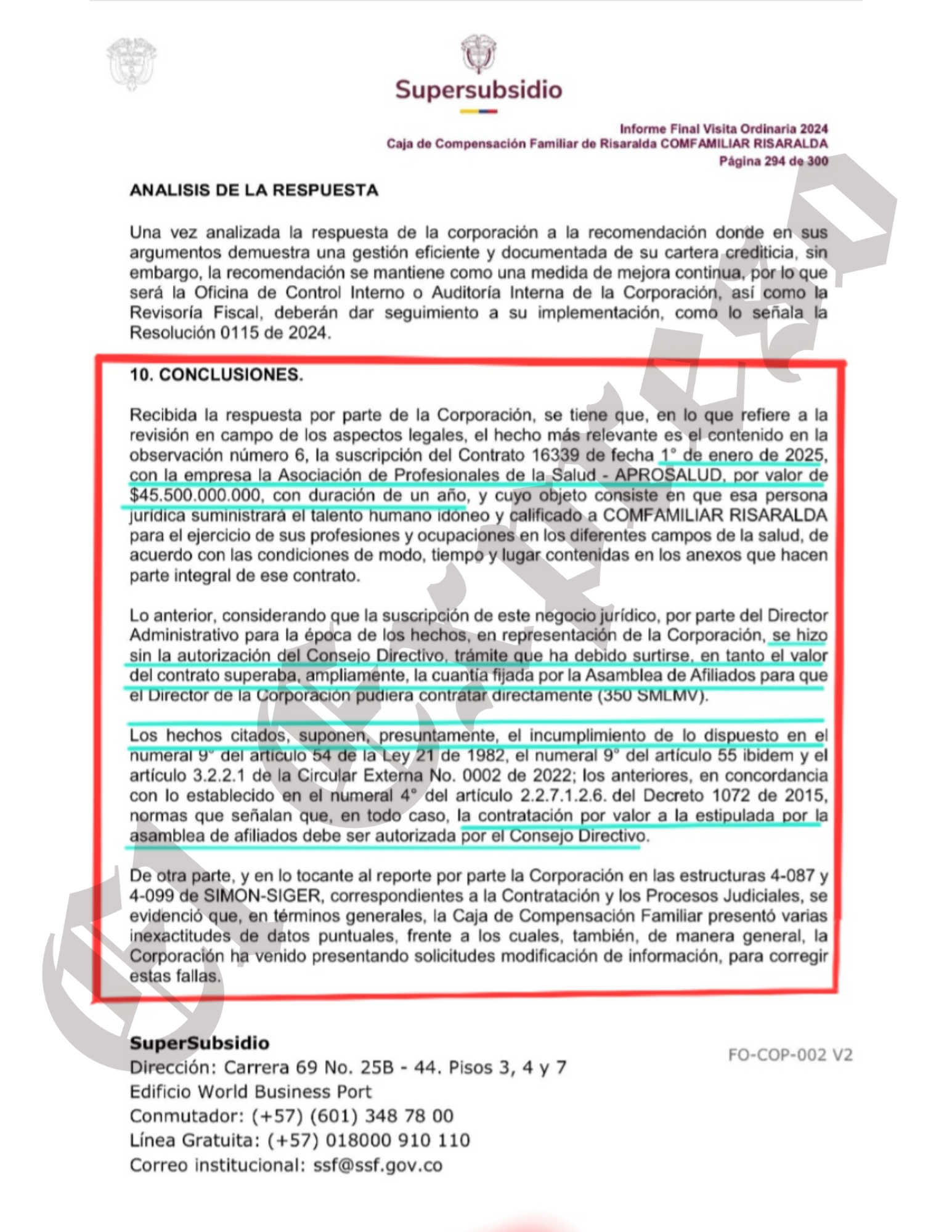 Supersubsidio cuestiona contrato por $45.500 millones que firmó Luis Fernando Acosta en Comfamiliar Risaralda 2 supersubsidio cuestiona contrato por 45 500 millones que firmo luis fernando acosta en comfamiliar risaralda marca de agua 26