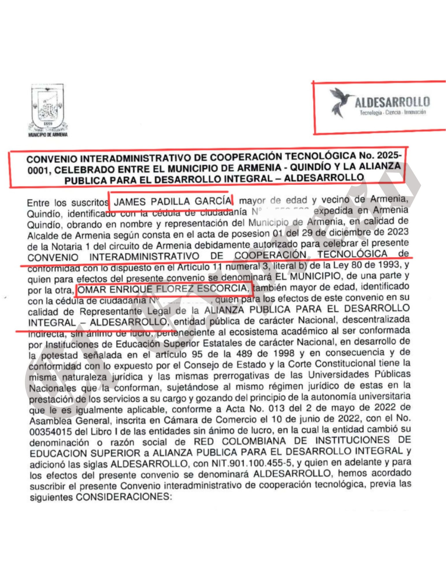 Alcalde de Armenia firmó convenio por $57.463 millones con Aldesarrollo, a pesar de los escándalos de la entidad y su representante 2 alcalde de armenia firmo convenio por 57 463 millones con aldesarrollo a pesar de los escandalos de la entidad y su representante marca de agua 18