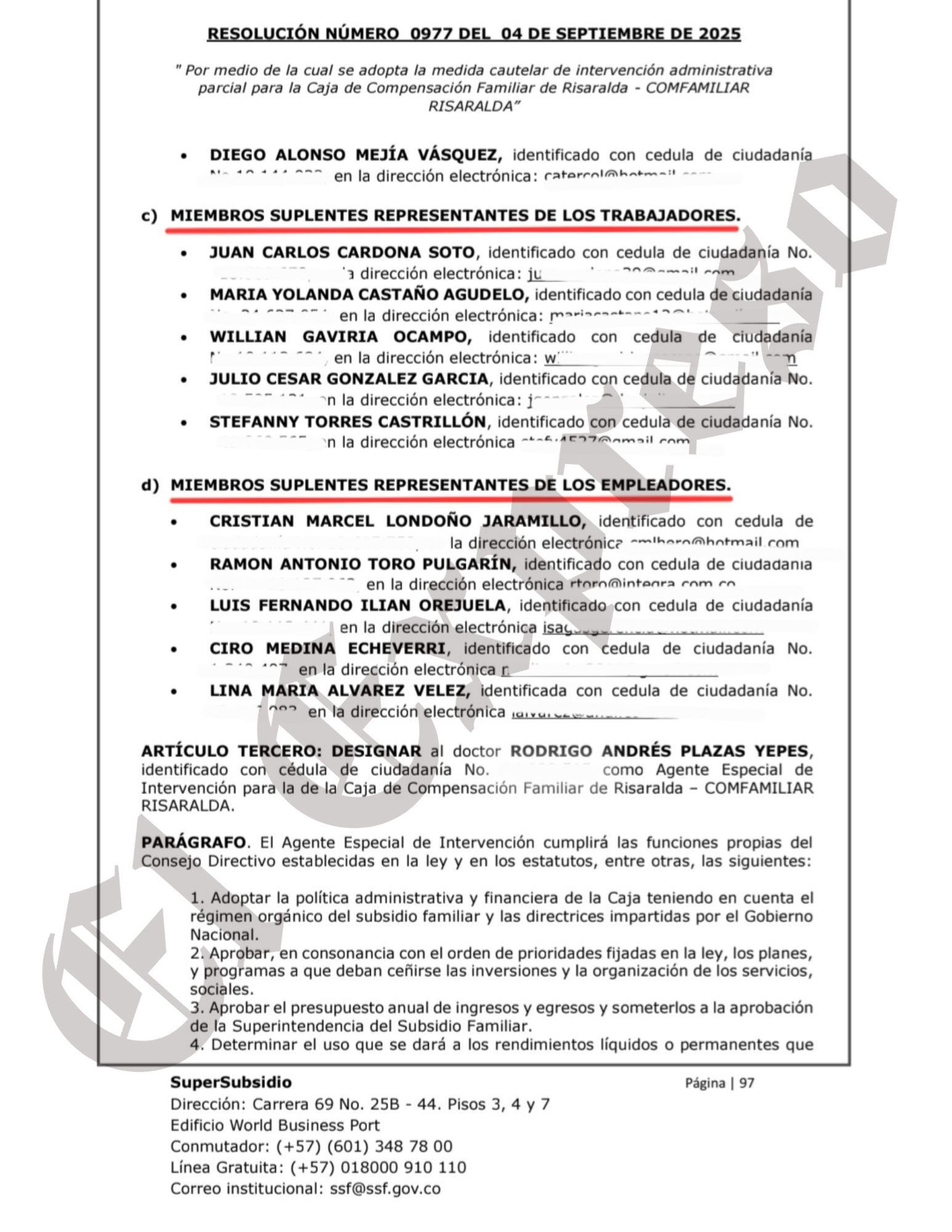 Contratos presuntamente irregulares por $104.500 millones y actuaciones al parecer indebidas en la gestión de Luis Fernando Acosta, por eso intervino la Supersubsidio a Comfamiliar 13 contratos presuntamente irregulares por 104 500 millones y actuaciones al parecer indebidas en la gestion de luis fernando acosta por eso intervino la supersubsidio a comfamiliar marca de agua 9