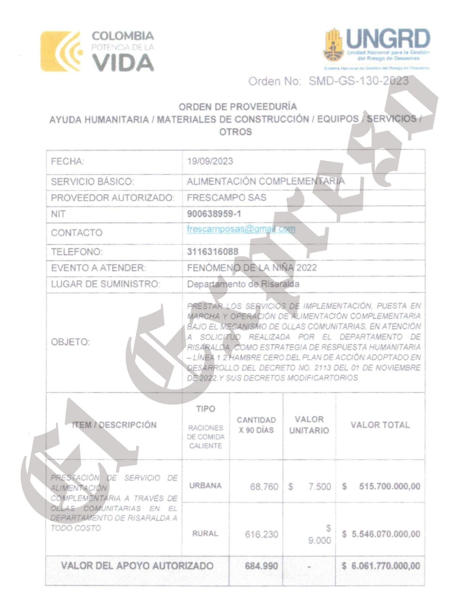 Frescampo entregó 34.000 paquetes alimenticios y cumplió con las ollas comunitarias, pero ni el exgobernador Tamayo aclara los 11.219 paquetes perdidos, ni la UNGRD ha pagado 11 frescampo entrego 34 000 paquetes alimenticios y cumplio con las ollas comunitarias pero ni el exgobernador tamayo aclara los 11 219 paquetes perdidos ni la ungrd ha pagado marca de agua 8