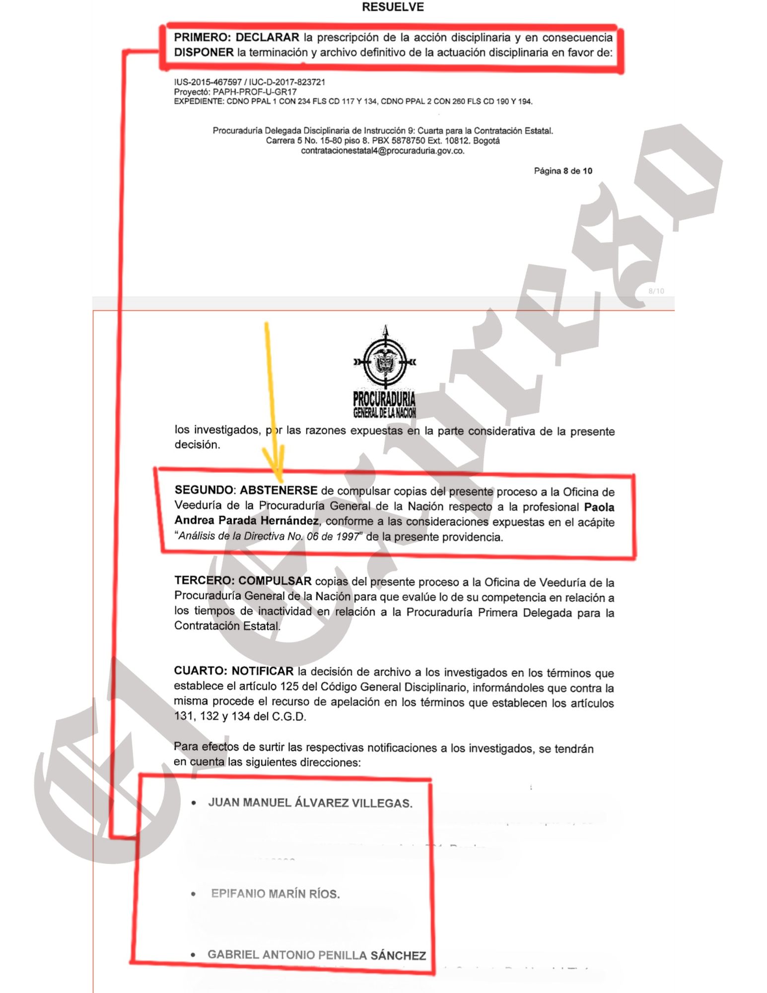 La corrupción saturó la Procuraduría, 8 años estuvo engavetado un delicado proceso, prescribió y lo archivaron 3 la corrupcion saturo la procuraduria 8 anos estuvo engavetado un delicado proceso prescribio y lo archivaron marca de agua 3