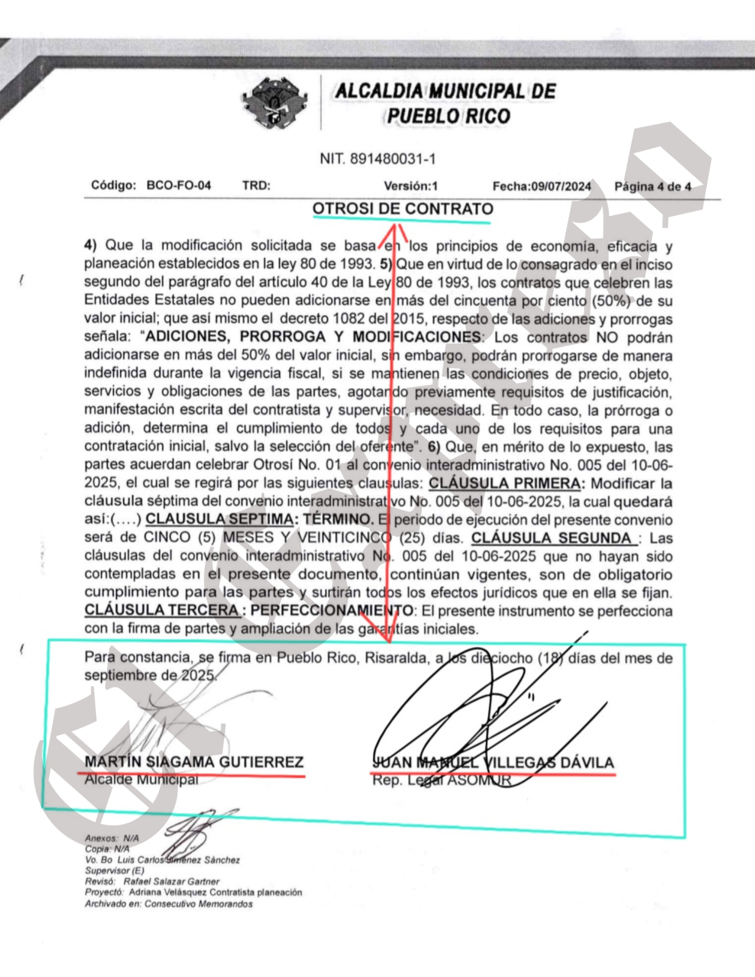 ¿Confiado o irresponsable? Martín Siagama alcalde de Pueblo Rico paga adelantado el 100% de convenio de $1.106 millones con Asomur 5 confiado o irresponsable martin siagama alcalde de pueblo rico paga adelantado el 100 de convenio de 1 106 millones con asomur marca de agua 29