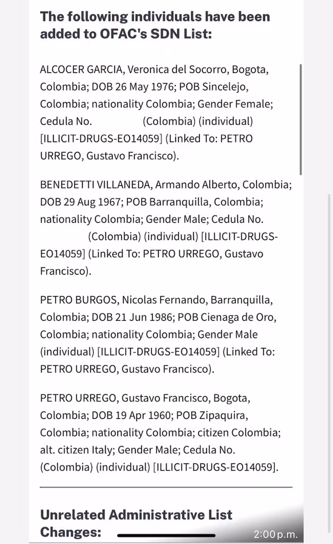 Estados Unidos incluye al presidente Gustavo Petro en la ‘Lista Clinton’ 2 estados unidos incluye al presidente gustavo petro en la lista clinton https cloudfront us east 1.images.arcpublishing.com prisaradioco qpjuthuk6jg6vgcberqdagdnuy