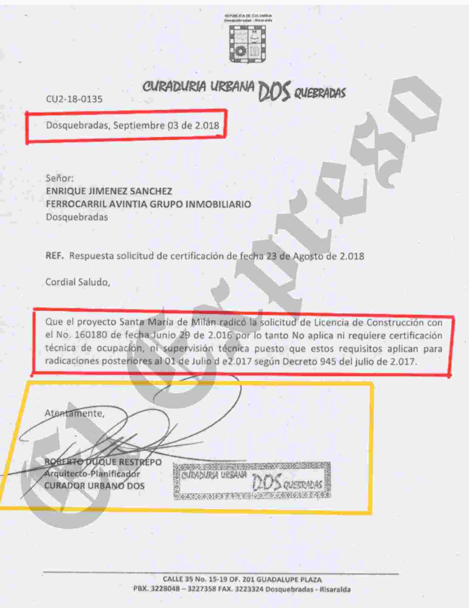 ¡Irresponsables! Bomberos certificaron que edificio Santa María de Milán en Dosquebradas no cumple los requisitos para la protección contra incendio, y la alcaldía permitió su habitabilidad 8 irresponsables bomberos certificaron que edificio santa maria de milan en dosquebradas no cumple los requisitos para la proteccion contra incendio y la alcaldia permitio su habitabilidad marca de agua 1