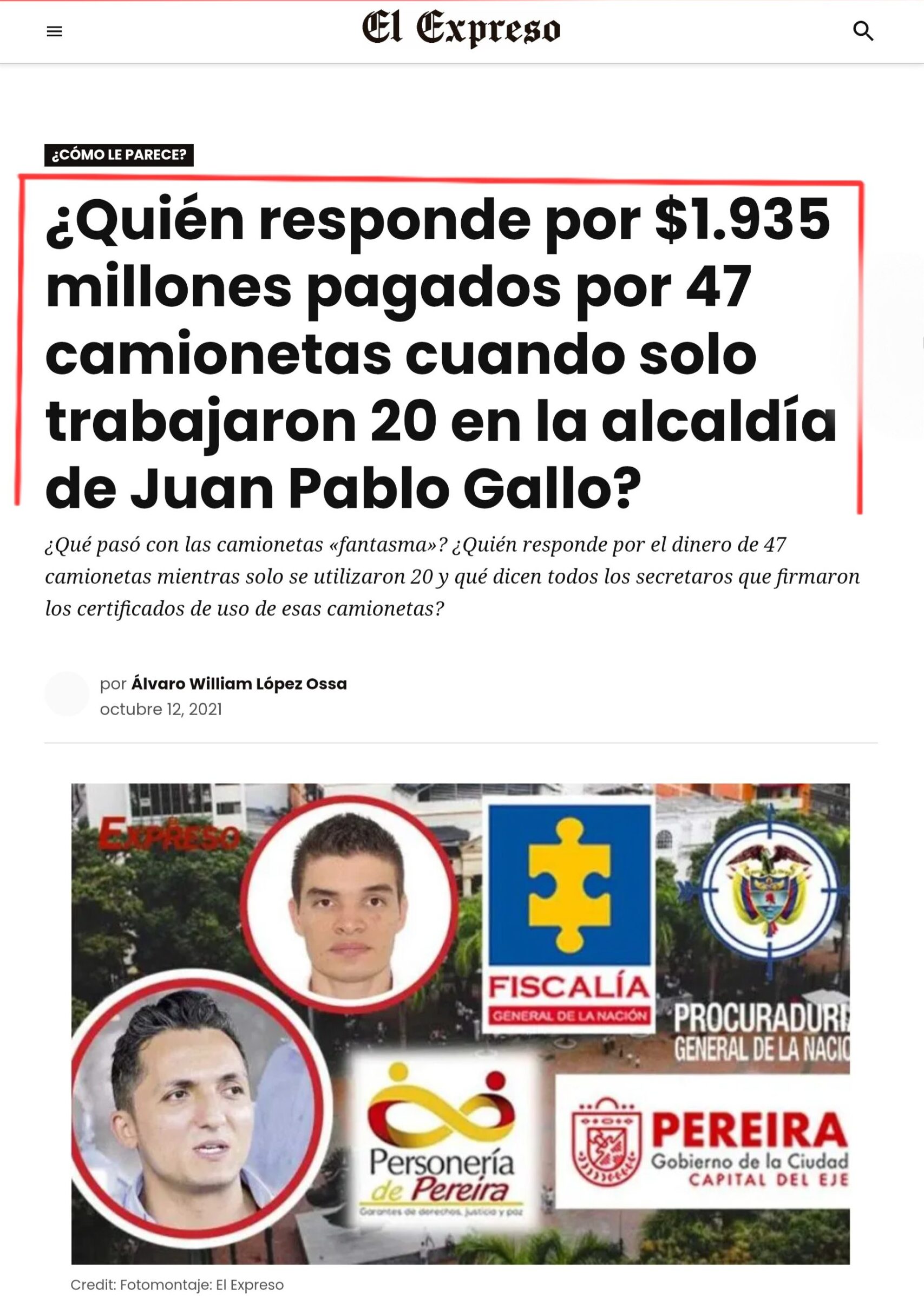¿Sabían de los $378 millones que pagó el exgobernador Tamayo por las camionetas alquiladas a Transespeciales del Otún? 2 sabian de los 378 millones que pago el exgobernador tamayo por las camionetas alquiladas a transespeciales del otun 1000029006 scaled e1760805150646