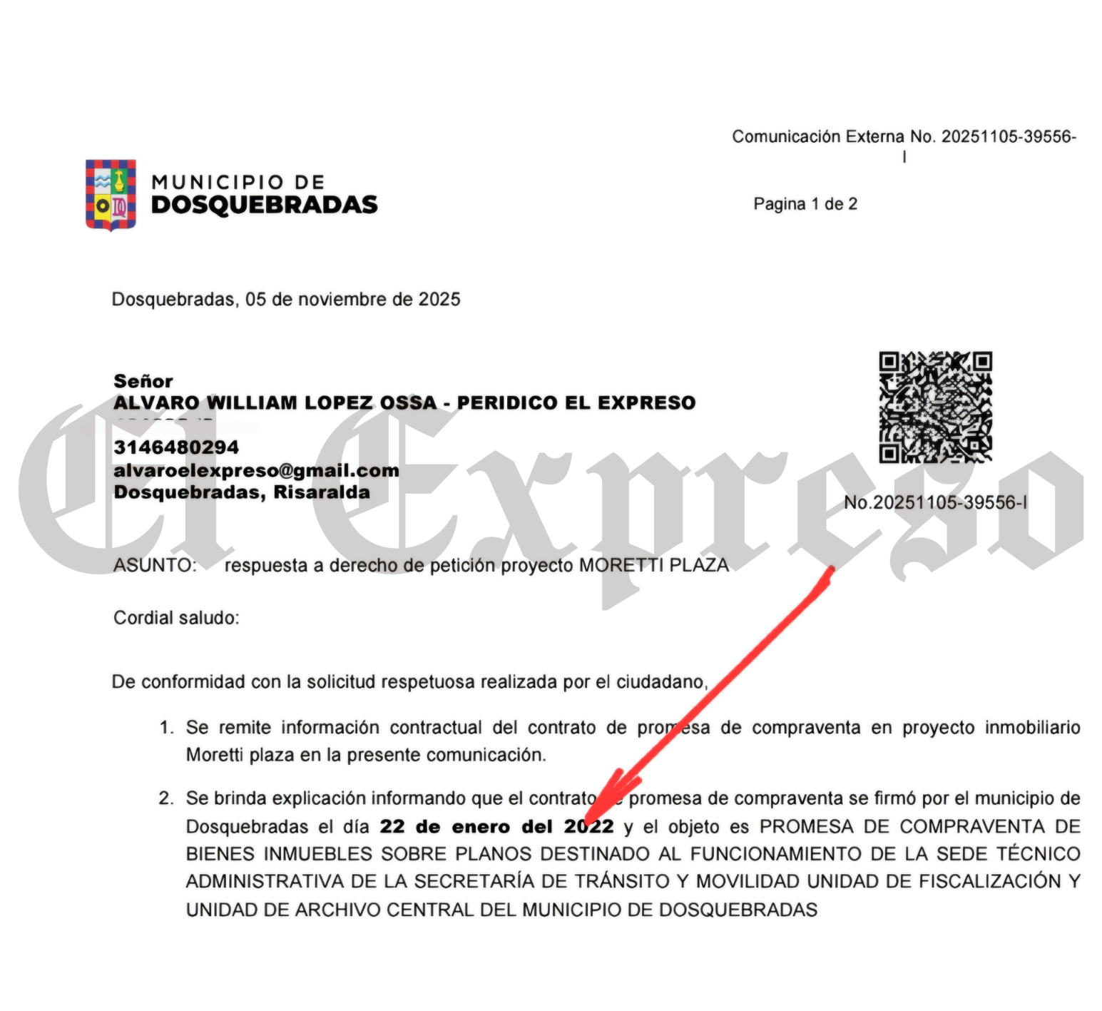 ¿$10.439 millones perdidos? Alcaldía de Dosquebradas declara siniestro en contrato del Edificio Moretti, después de 17 prórrogas y 46 meses 2 10 439 millones perdidos alcaldia de dosquebradas declara siniestro en contrato del edificio moretti despues de 17 prorrogas y 46 meses marca de agua 83 e1762982927109