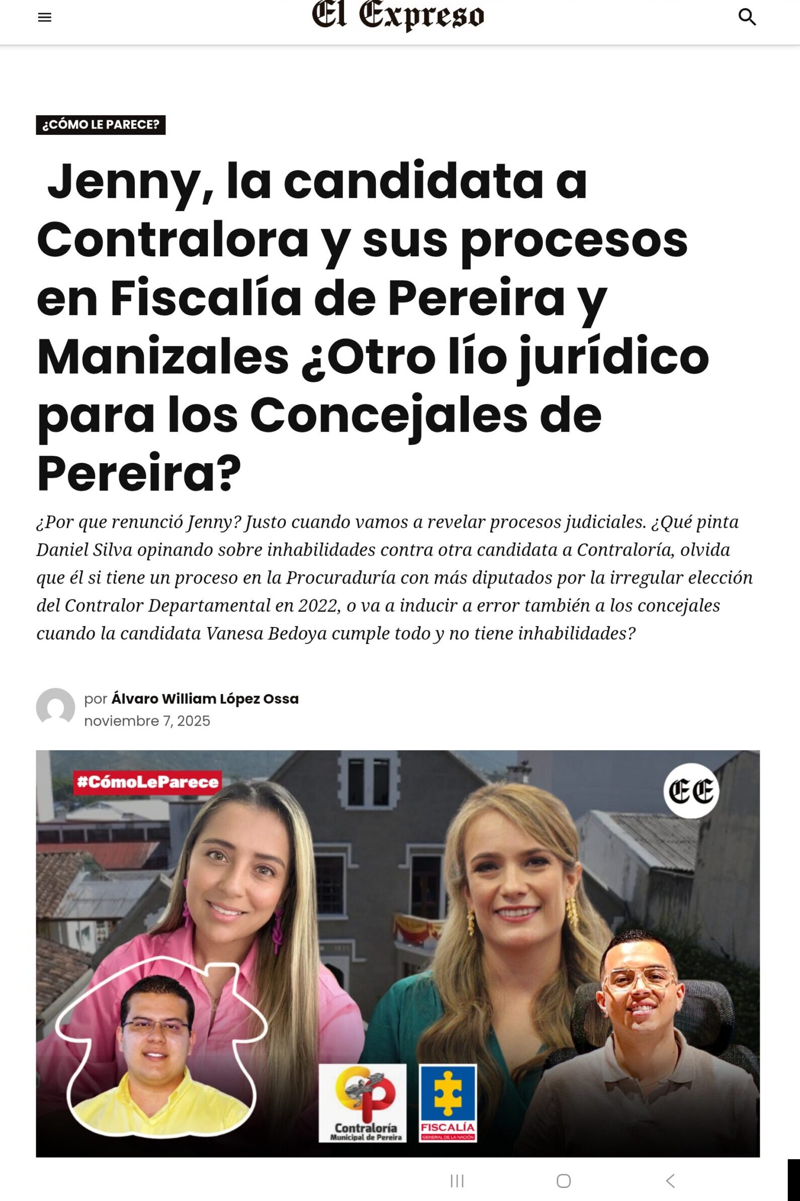extra recuerdan los procesos que descubrimos en fiscalia de una candidata a contralora que procesos tiene en fiscalia y procuraduria la terna para contralora de pereira 1000029734 scaled e1763560177415