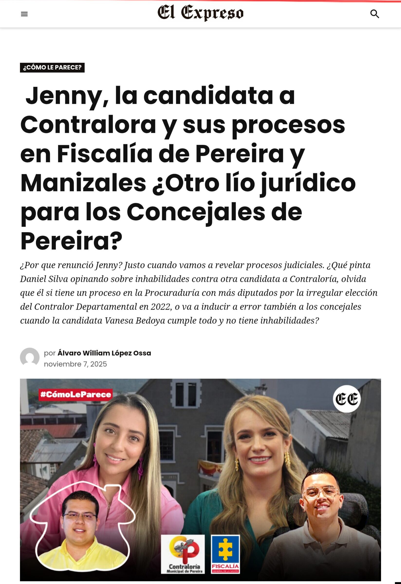 ¿Que procesos judiciales o disciplinarios tienen actualmente los candidatos a Contralor de Pereira? 2 que procesos judiciales o disciplinarios tienen actualmente los candidatos a contralor de pereira 1000029894 scaled e1763669656233