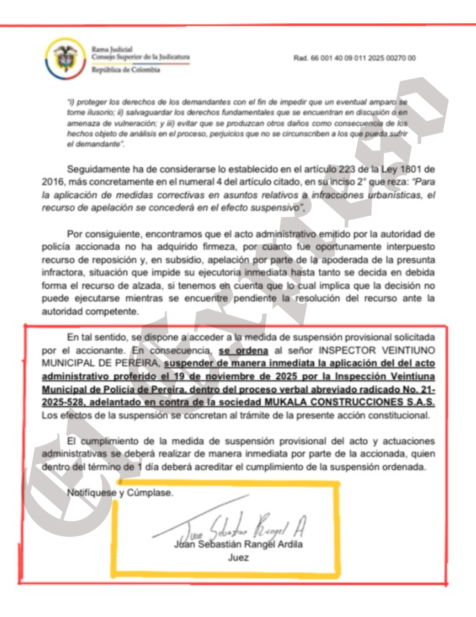 juez juan sebastian rangel ojo que los vecinos denuncian danos de la constructora mukala por eso el inspector la suspendio marca de agua 35