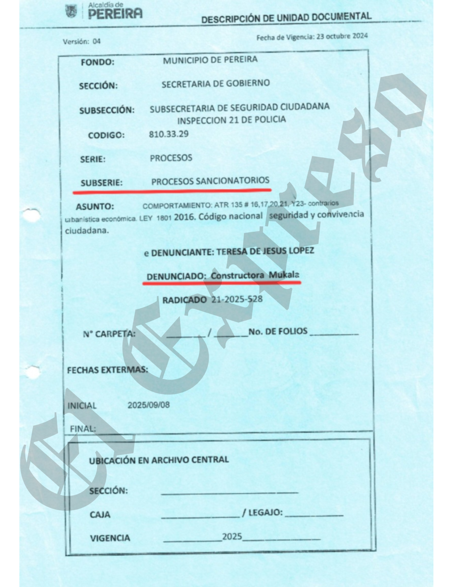 juez juan sebastian rangel ojo que los vecinos denuncian danos de la constructora mukala por eso el inspector la suspendio marca de agua 36