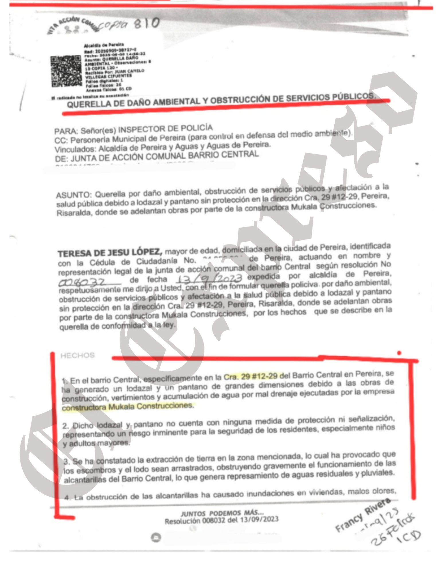 juez juan sebastian rangel ojo que los vecinos denuncian danos de la constructora mukala por eso el inspector la suspendio marca de agua 37