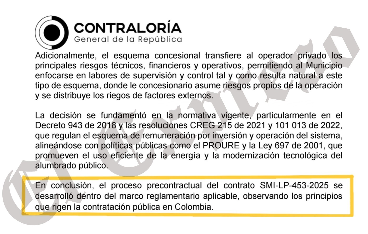 la contraloria no encontro hallazgos fiscales en el contrato de alumbrado publico no se perdio ni un peso 2