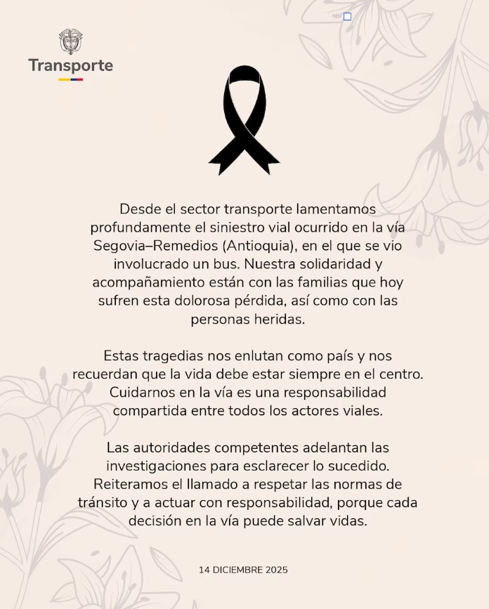 Dolor nacional por accidente de bus en Antioquia: Confirman 17 víctimas mortales 2 mintransporte mintransporte